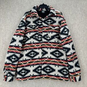 Original Deluxe Supply Aztec Geo Print Fleece Shirt Jacket Sherpa Shacket Size M